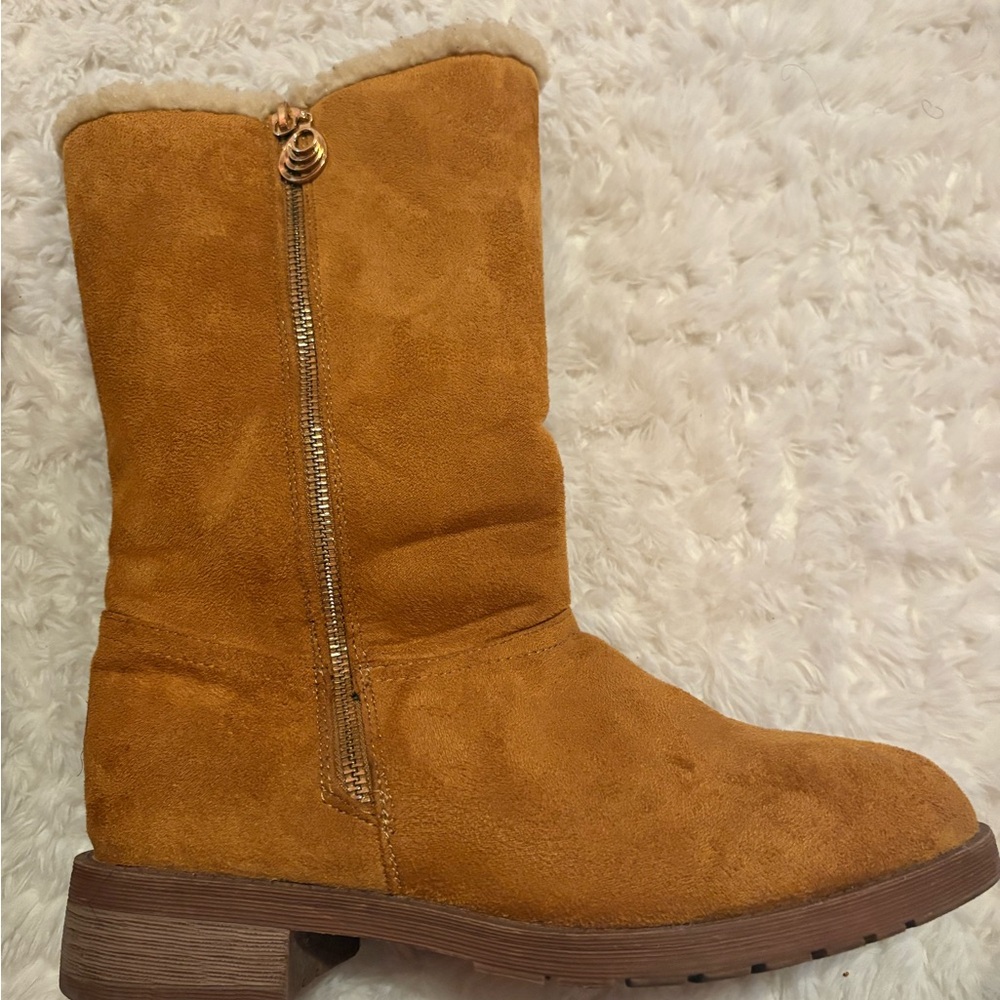 Belk Tan Suede Heeled Boots